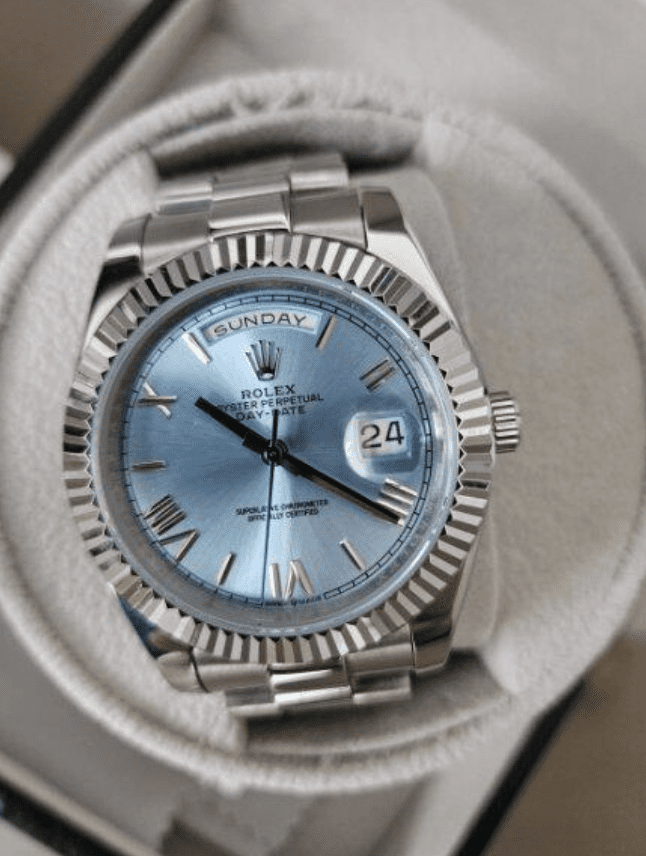 Rolex Day-Date With Blue Dial In Presentation Box