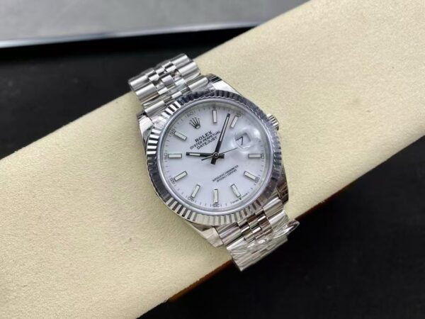 Réplica Aaaa+ Rolex Datejust 41 Acero Esfera Blanca Bisel Liso Reloj Oyster 126300 5 79C2D02632Acc269D284F82082F87B97