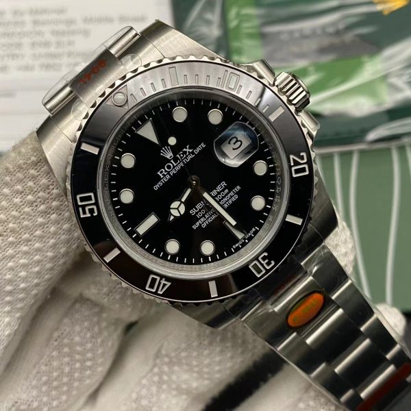 Rolex Submariner Plata Negro Réplica Clon Suizo