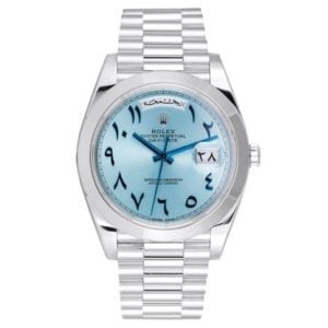 Replica Rolex Day Date 40mm Ice Blue Arabic Dial Platinum