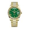 Replica Day Date Rolex Yellow Gold with Green Dial
