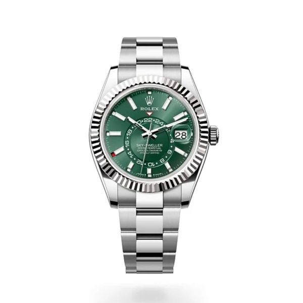 Rolex Sky-Dweller Réplica Plata Verde