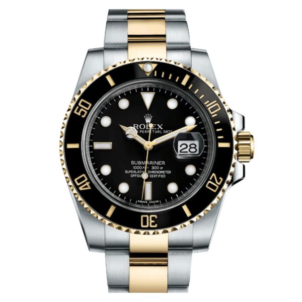 Rolex Submariner Dos Tonos Esfera Negra Super Replica Copia