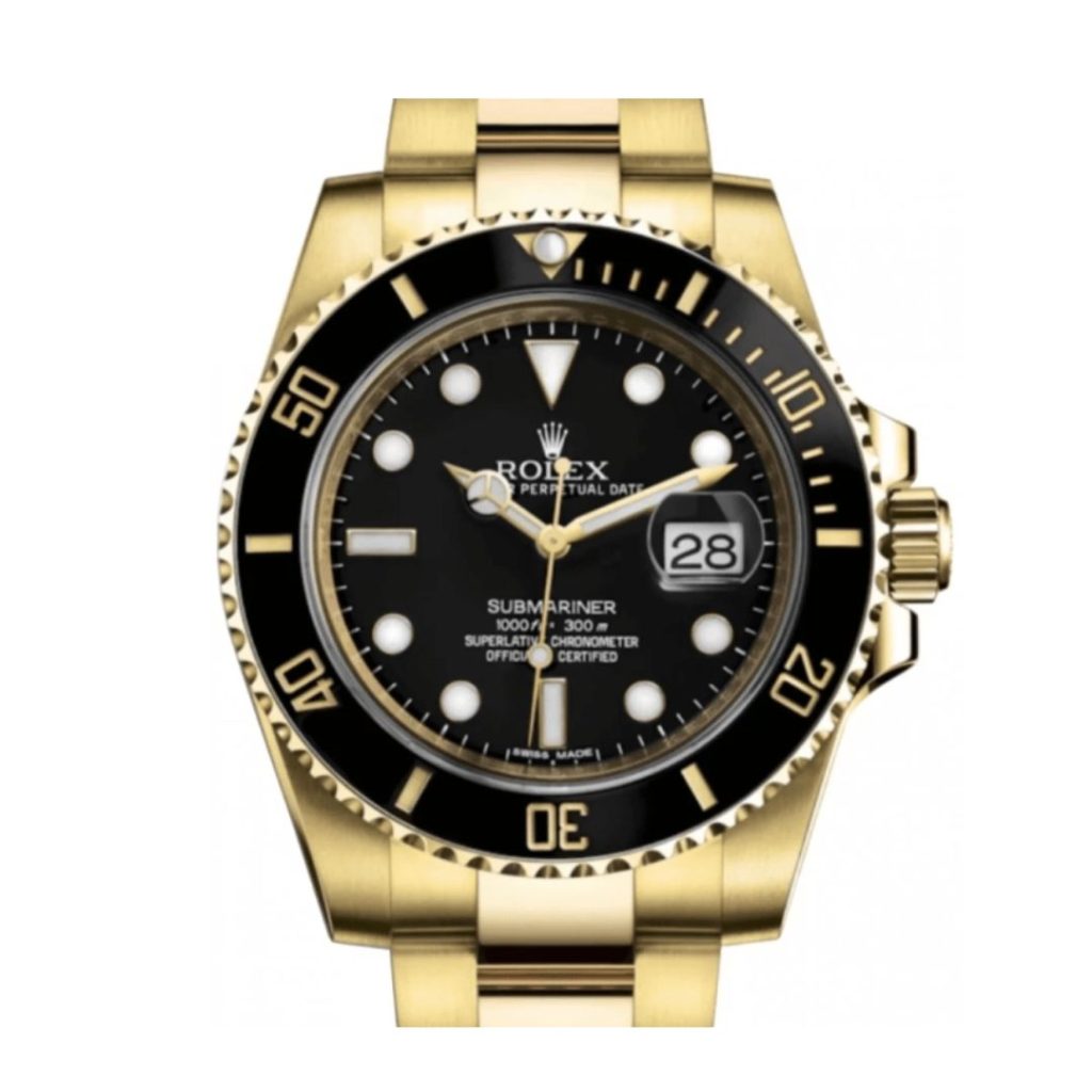 Réplica Clon Suizo Rolex Submariner completo Oro con Esfera Negra
