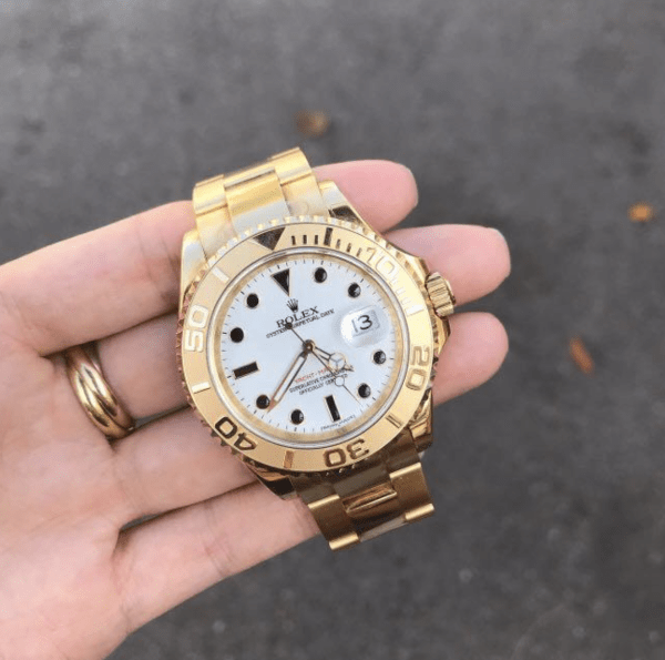 Replica Rolex Yacht Master Full Gold White Dial