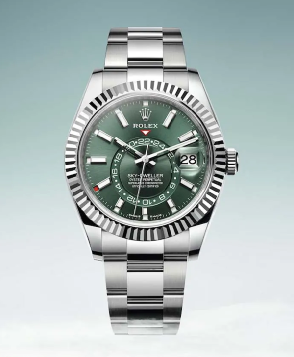 Rolex Sky-Dweller Replica Green Silver