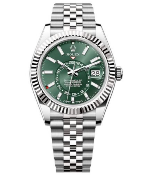 Rolex Sky-Dweller Replica Green Silver