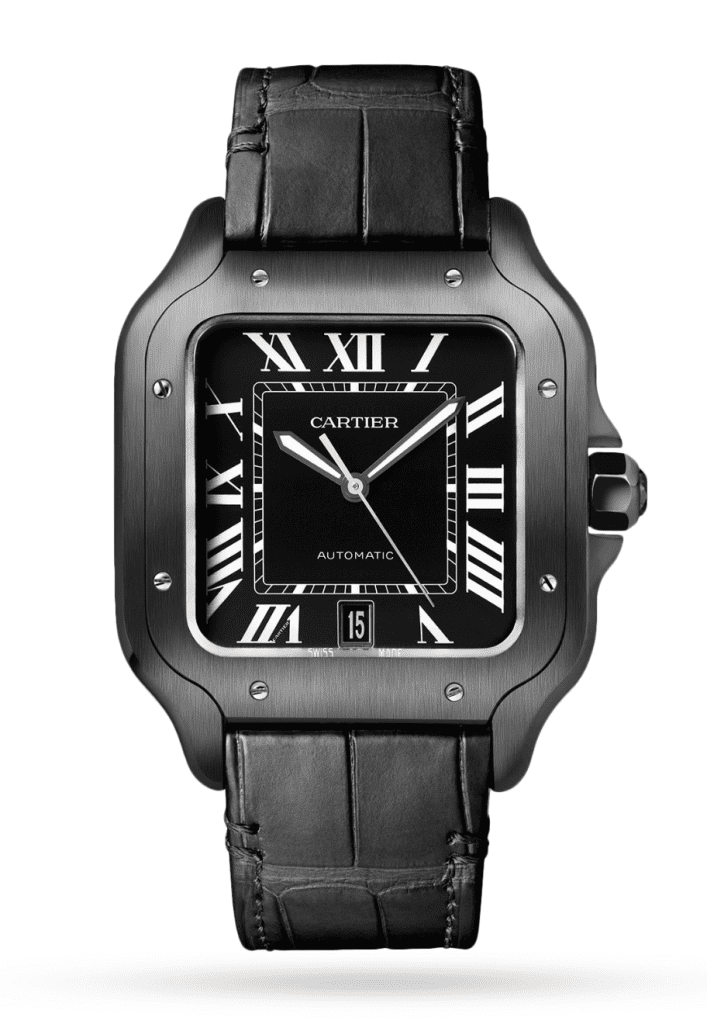 Cartier Santos Full Black Replica Clone Watch