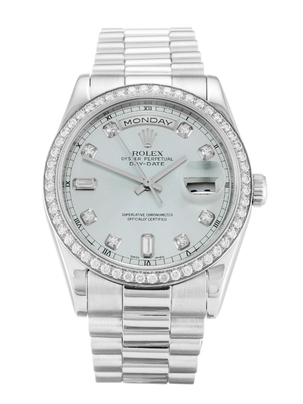 Réplica Rolex Day-Date Esfera Azul Diamante