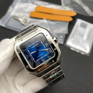 Cartier Santos Blue Dial Swiss Replica Clone