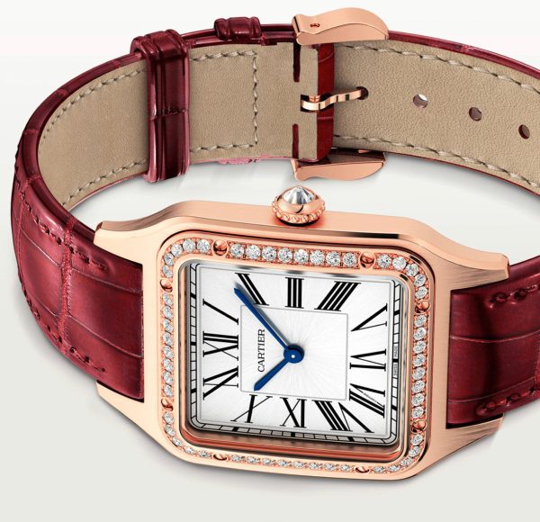 Cartier Santos 18K Rose Gold &Amp; Diamonds Ladys Watch, Wjsa0016 - Ip Empire Replica Watches