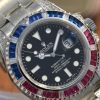 SUBMARINER SILVER BLUE / RED DIAMOND 40MM Top Swiss Clone - IP Empire Replica Watches