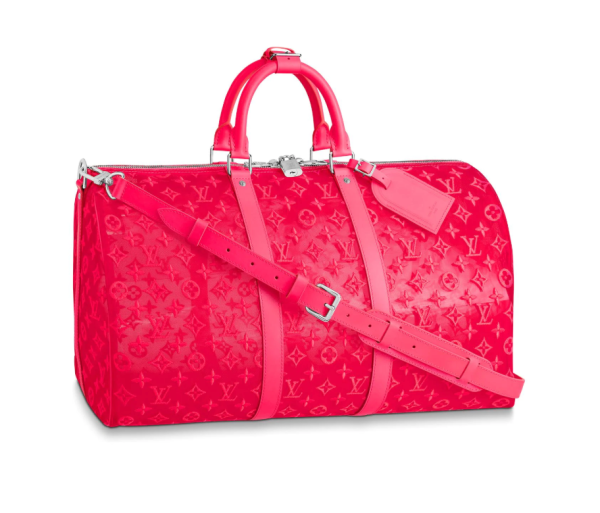 Replica 1:1 Clone Louis Vuitton Keepall Bandouliere Monogram 50 Pink