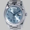 Réplica Rolex Day Date 40mm Azul Hielo Esfera Árabe Platino