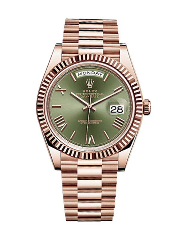 Réplica Rolex Day Date - Clon Esfera Verde Oro Rosa