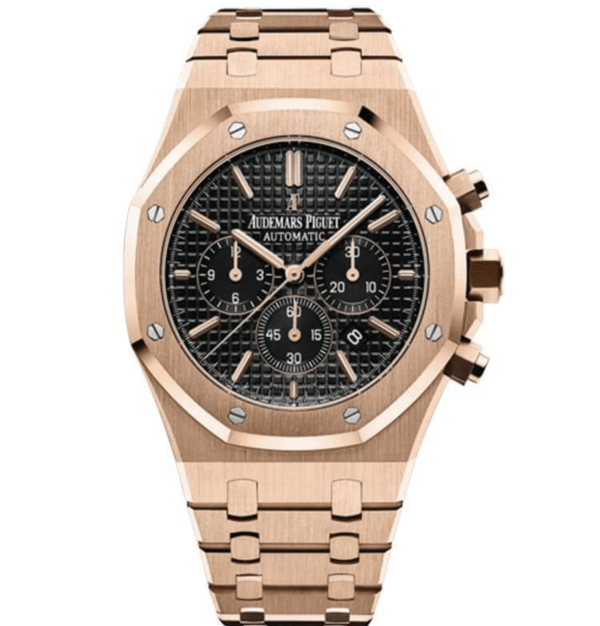 Réplica Ap Royal Oak - Oro Rosa/Negro Cronógrafo