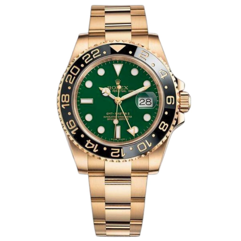 Rolex GMT Master 2 Gold - Green Dial Swiss Clone