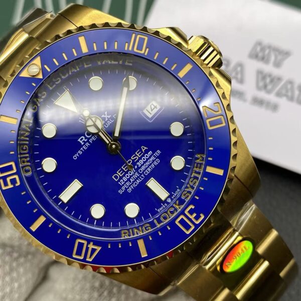 Replica Rolex Deepsea Yellow Gold With Blue Dial 2024 Zoom In