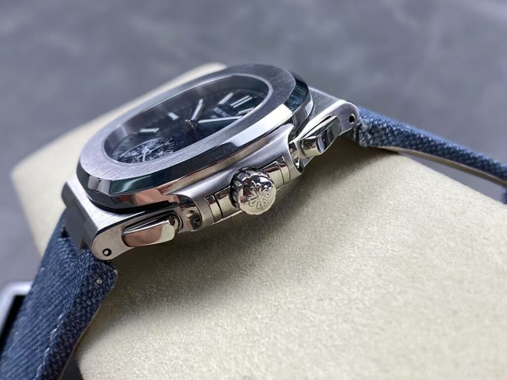 Super Clone Denim Patek Philippe Nautilus replica crown