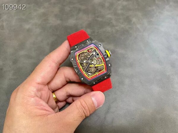 Richard Mille 67-02 Original Quality Super Clone Replica Red Strap Carbon