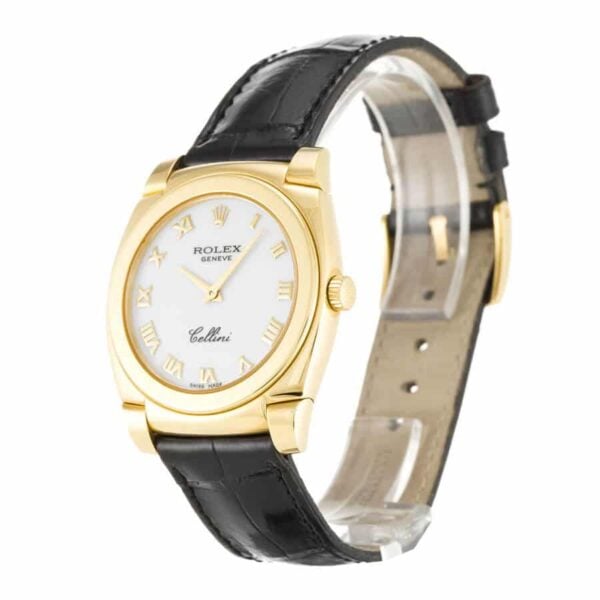 Rolex Cellini Yellow Gold White Replica Left