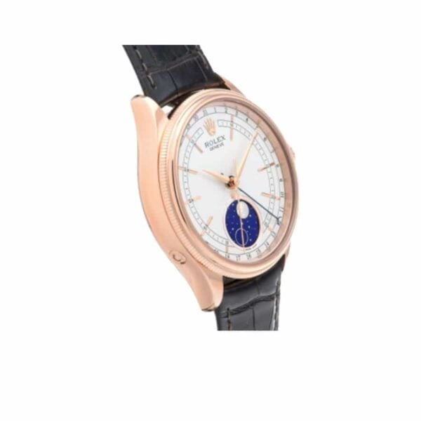 rolex cellini moonphase white dial pink gold new 50535