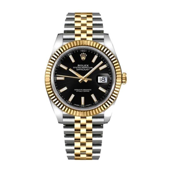 rolex datejust 126333 41mm yellow gold steel black dial