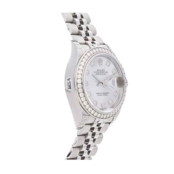 rolex datejust 28mm 279384rbr white gold automatic silver with diamond dial replica