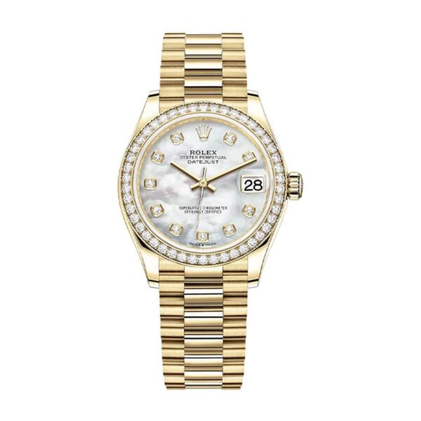 rolex datejust mother of pearl diamond dial yellow gold 178288 replica 1