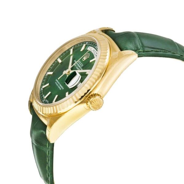 rolex day date 118138 v5 yellow gold green dial 2