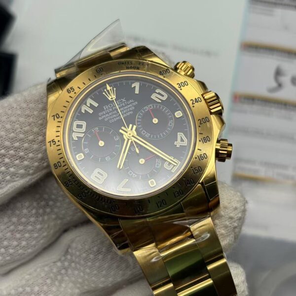 Super Clone Rolex Daytona Gold With Blue Dial 116528 Replica