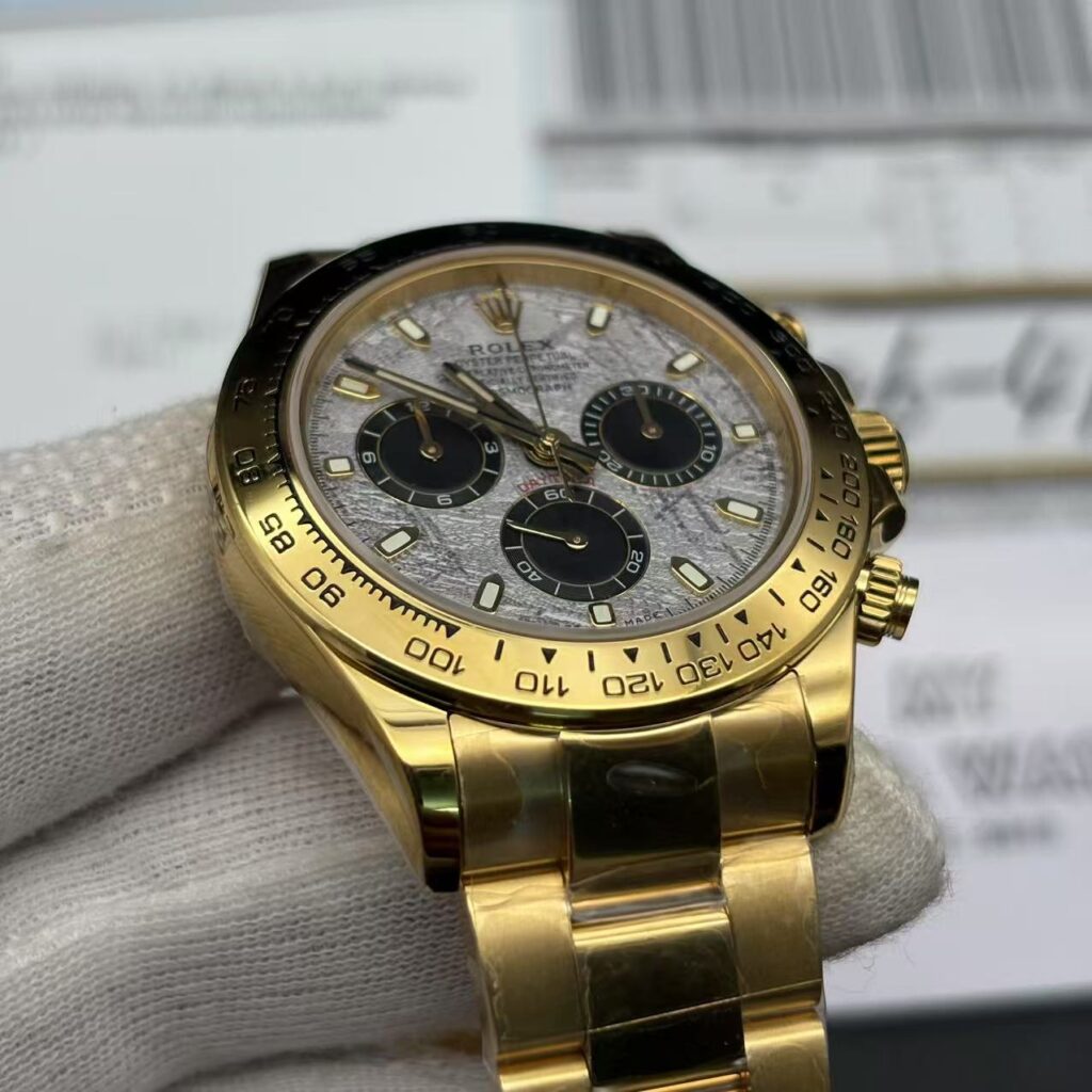 Super Replica Rolex Daytona "Meteorite" 116508 Gold close up