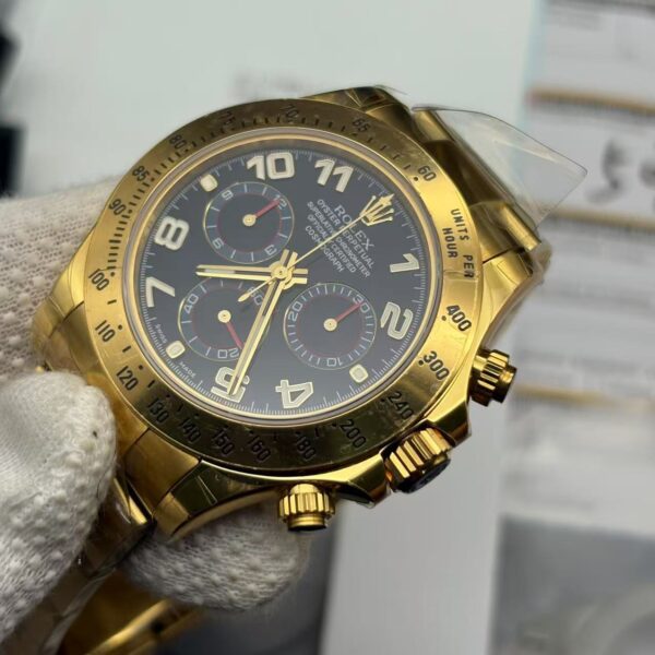 Super Clone Rolex Daytona Gold With Blue Dial 116528 Replica