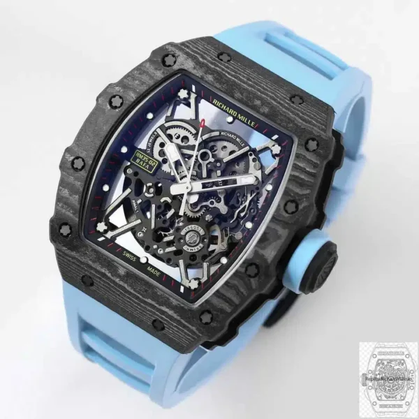 Replica Rm 35 02 Factory Blue Rubber Strap 2