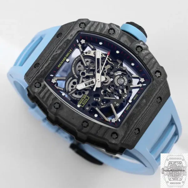 Replica Rm 35 02 Factory Blue Rubber Strap 4