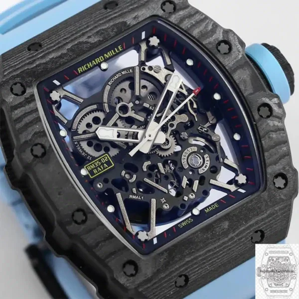 Replica Rm 35 02 Factory Blue Rubber Strap 6