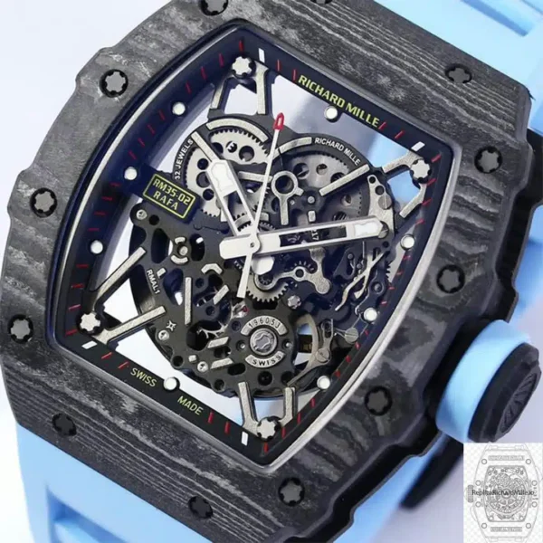 Replica Rm 35 02 Factory Blue Rubber Strap 8