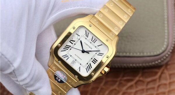 Clone Replica Cartier Santos W2SA0009 Gold Watch
