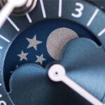 Replica Patek Philippe 5726 Blue Calendar Watch detailed