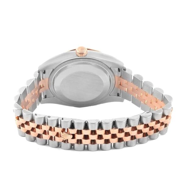 Rolex Datejust 116201 Rose Gold Steel Black Dial Jubilee Replica Back