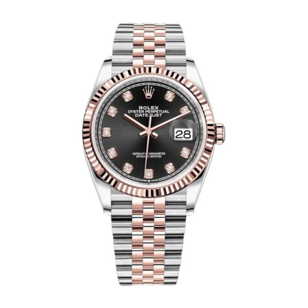 Rolex Datejust 126231 Everose Gold Automatic Black Diamond Dial Jubilee Replica 1