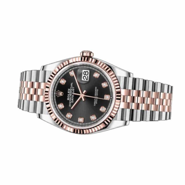 Rolex Datejust 126231 Everose Gold Automatic Black Diamond Dial Jubilee Replica5