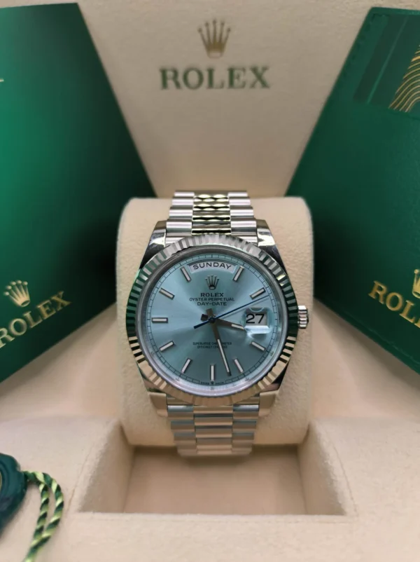 Superclone Rolex Day-Date Ice Blue Dial 228236 40 Mm