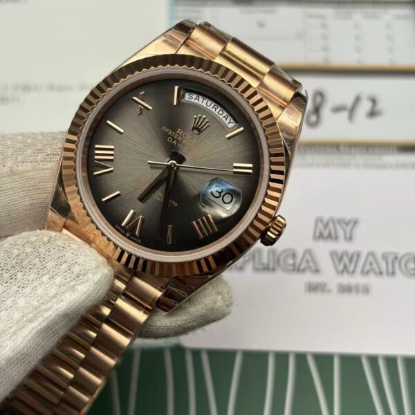 Superclone Rolex Day-Date Rose Gold | Smokedial 228235 40 Mm 25 88Dd94069Dc7Cc2A9Dd185Deee5Bae30