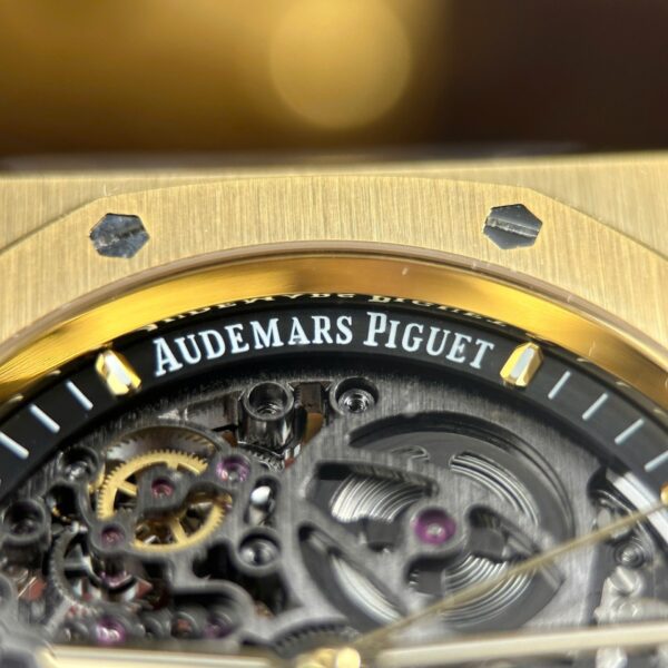 Audemars Piguet Royal Oak Openworked 15407 Yellow Replica Watches Skeleton Dial Thb Factory 41Mm