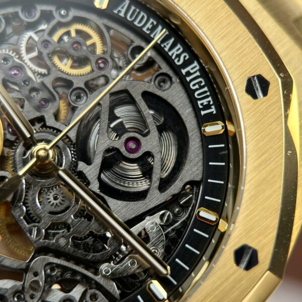 Audemars Piguet Royal Oak Openworked 15407 Yellow Replica Watches Skeleton Dial Thb Factory 41Mm