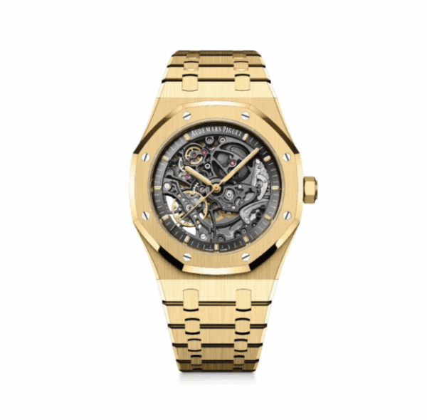 Audemars Piguet Royal Oak Openworked 15407 Yellow Replica Watches Skeleton Dial Thb Factory 41Mm