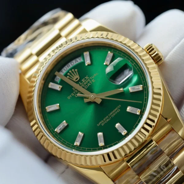 Rolex Day Date Ii Green Dial 128238 36 Mm 3