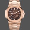 Replica Patek Philippe Nautilus Moon Phase Rose Gold Brown Sunburst 5712 1R 001 40MM
