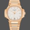 Replica Patek Philippe Nautilus Ladies Rose Gold & Yellow Gold Silver Dial 7118 1R 001 35.2mm